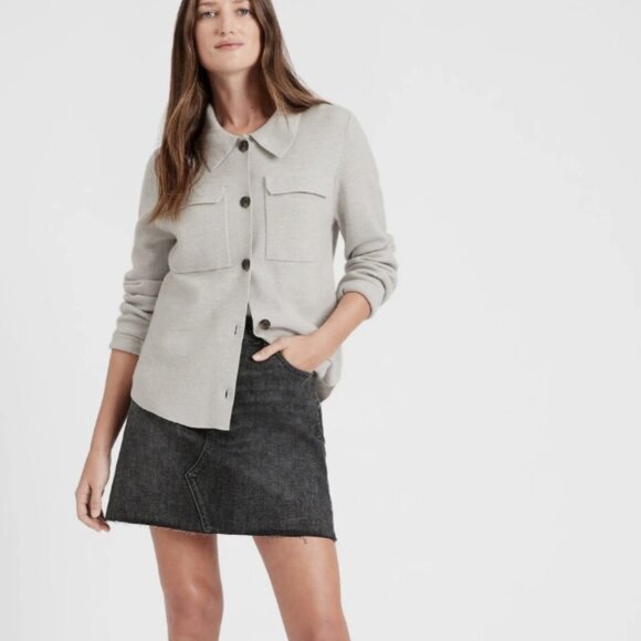 Banana Republic Wool Sweater Shirt Jacket - L - Picture 1 of 13